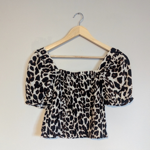 NWT Monteau LA Leopard Crop Top - Picture 2 of 4